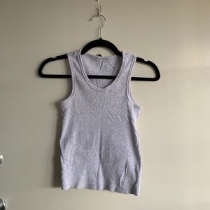 ❌SOLD❌ Brandy Melville Light Gray Ribbed Tank Top